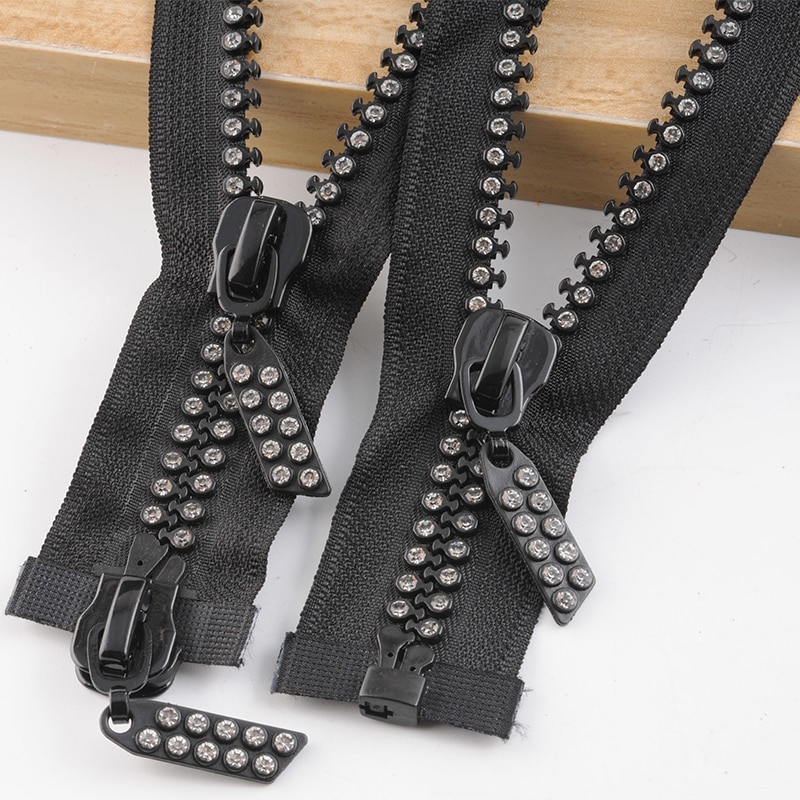 10 high grade resin zipper for sewing blackfake diamo..